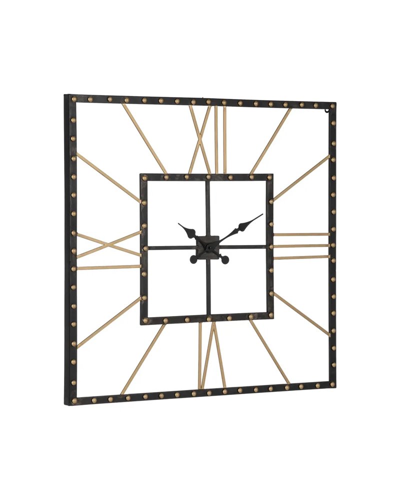 RELOJ PARED NEGRO METAL 80 X 3,50 X 80 CM
