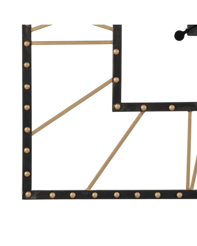 RELOJ PARED NEGRO METAL 80 X 3,50 X 80 CM