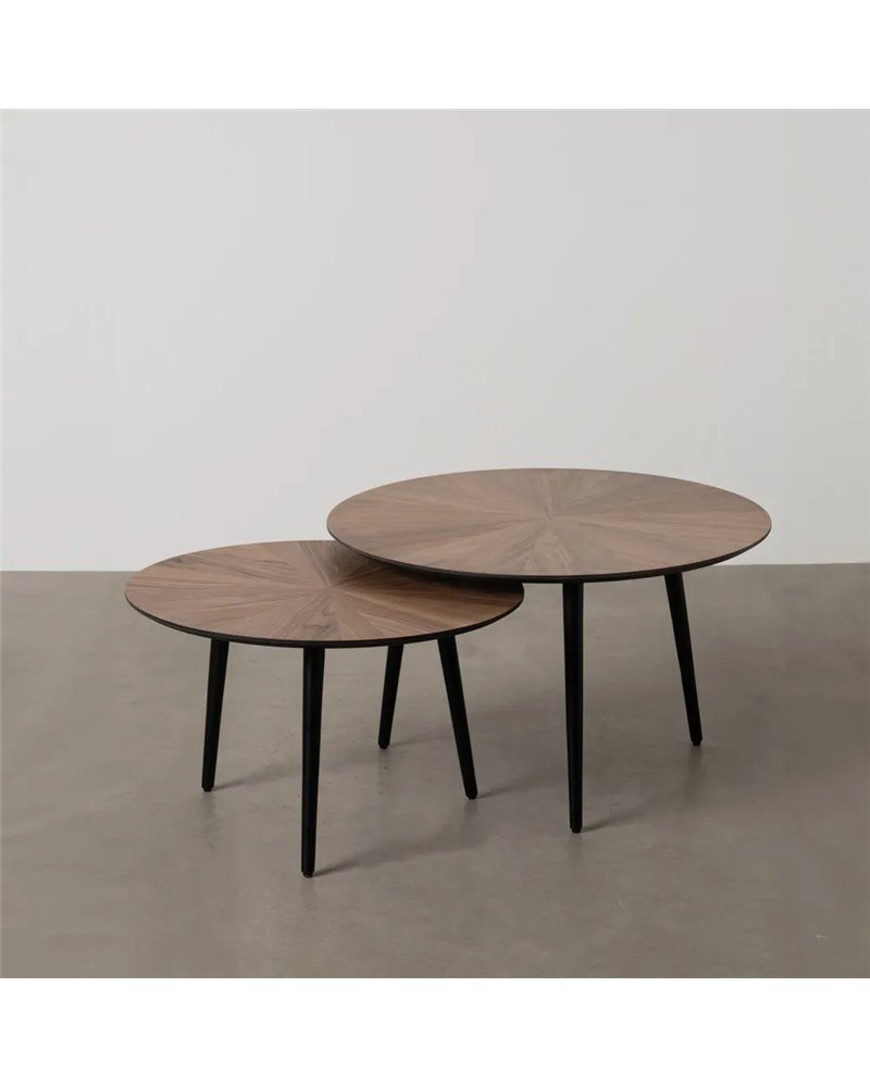 S/2 MESA CENTRO NATURAL-NEGRO DM-METAL 70 X 70 X 40 CM S/2 MESA CENTRO NATURAL-NEGRO DM-METAL 70 X 70 X 40 CM
