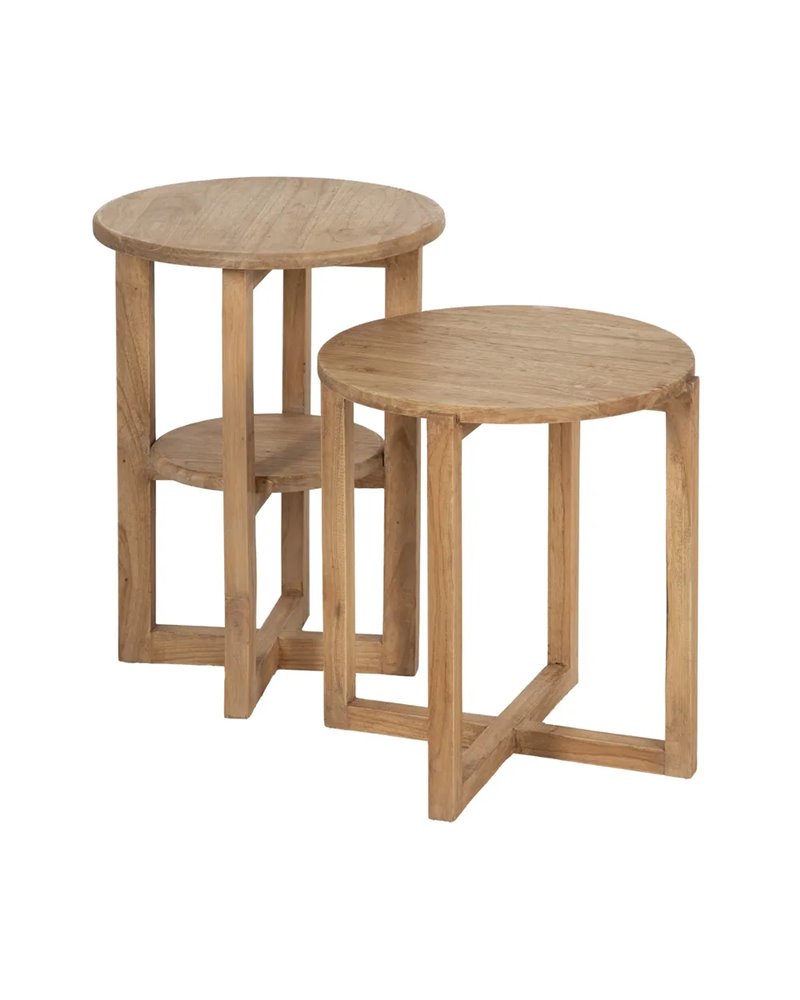 MESA AUXILIAR NATURAL MADERA MINDI SALÓN 40 X 40 X 45 CM