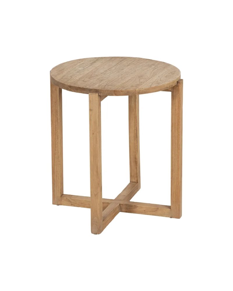 MESA AUXILIAR NATURAL MADERA MINDI SALÓN 40 X 40 X 45 CM