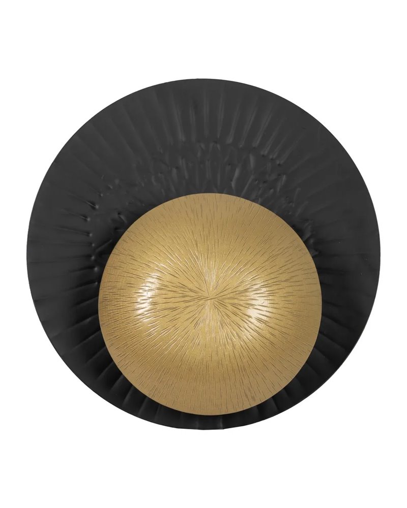 APLIQUE PARED NEGRO-ORO METAL 20 X 7 X 20 CM