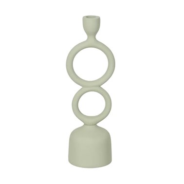 PORTAVELAS VERDE CLARO METAL 9 X 7 X 32 CM
