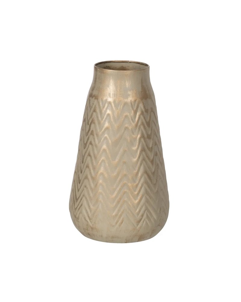 JARRÓN ORO-BEIGE METAL 21 X 21 X 34 CM JARRÓN ORO-BEIGE METAL 21 X 21 X 34 CM