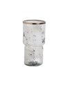 JARRÓN METAL-CRISTAL DECORACIÓN 15 X 15 X 30 CM