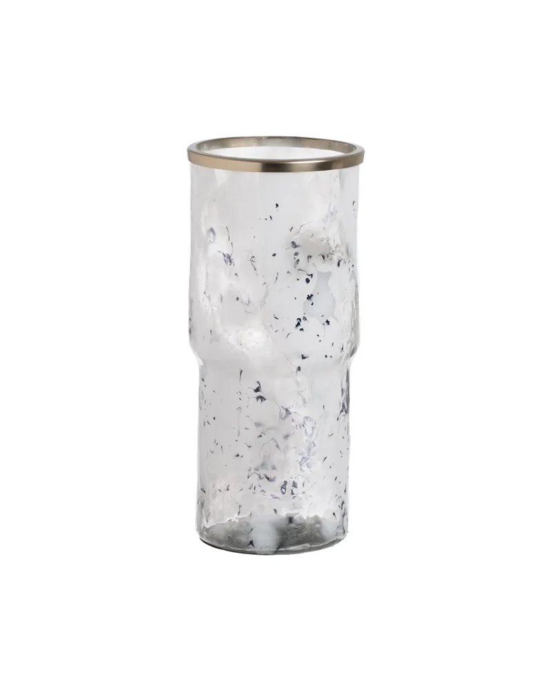 JARRÓN METAL-CRISTAL DECORACIÓN 18,50 X 18,50 X 39 CM JARRÓN METAL-CRISTAL DECORACIÓN 18,50 X 18,50 X 39 CM