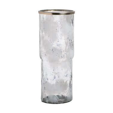JARRÓN METAL-CRISTAL DECORACIÓN 19,50 X 19,50 X 51 CM