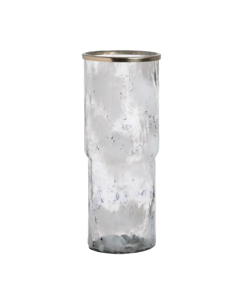 JARRÓN METAL-CRISTAL DECORACIÓN 19,50 X 19,50 X 51 CM JARRÓN METAL-CRISTAL DECORACIÓN 19,50 X 19,50 X 51 CM
