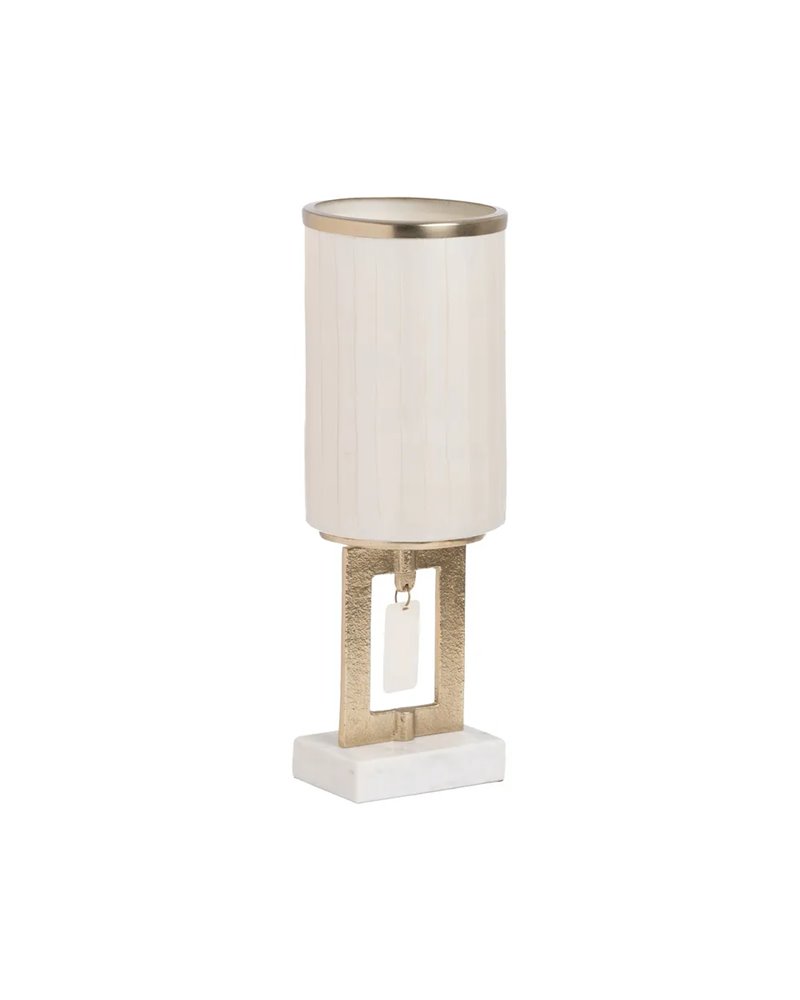 JARRÓN BLANCO METAL-CRISTAL DECORACIÓN 12,50 X 12,50 X 37 CM JARRÓN BLANCO METAL-CRISTAL DECORACIÓN 12,50 X 12,50 X 37 CM