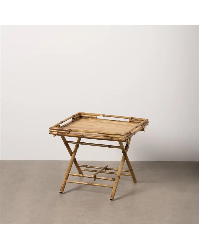 MESA AUXILIAR NATURAL BAMBÚ SALÓN 56 X 56 X 50 CM