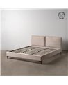 CAMA BEIGE TEJIDO DORMITORIO 192 X 214 X 95 CM