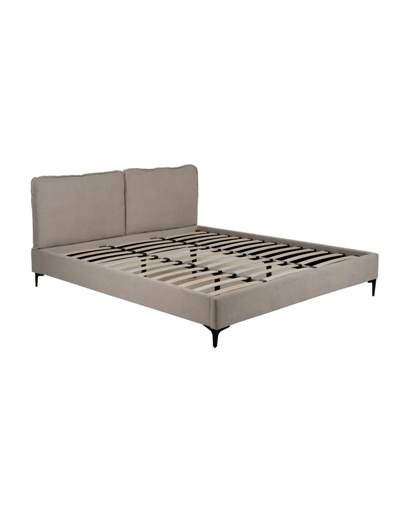 CAMA BEIGE TEJIDO DORMITORIO 192 X 214 X 95 CM