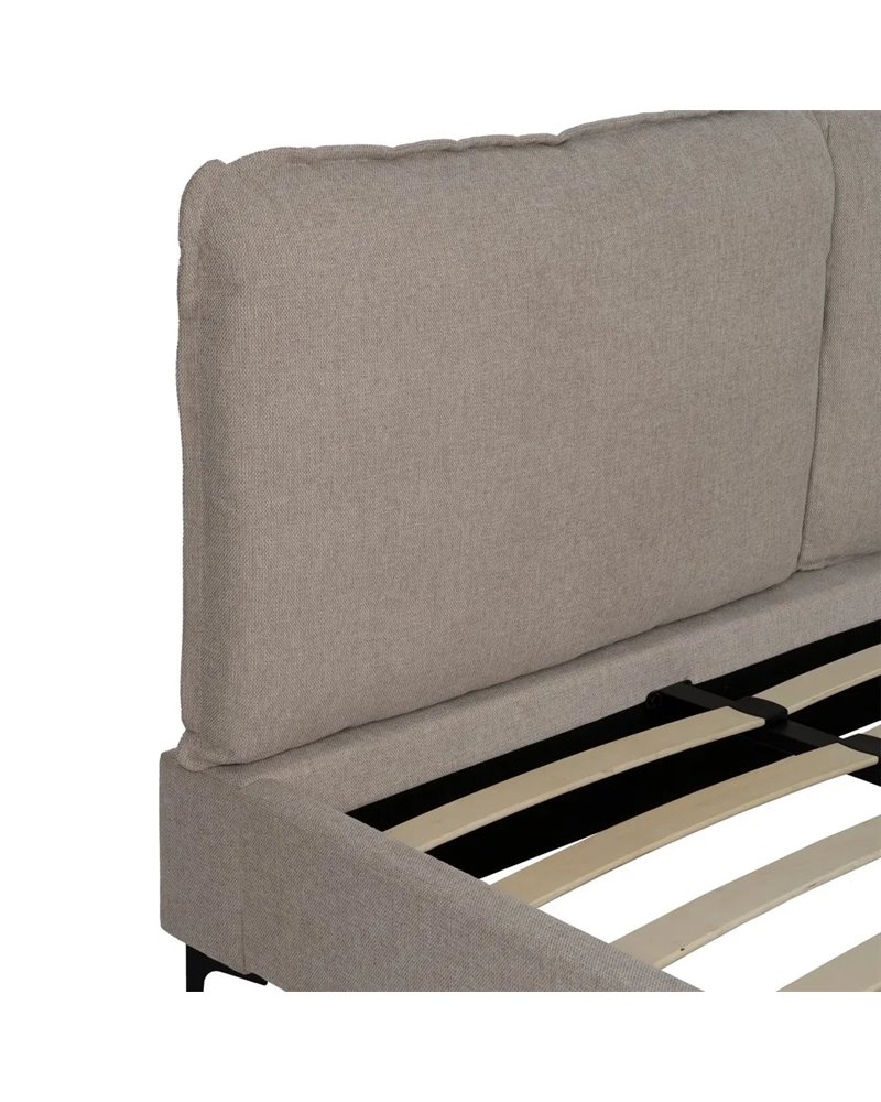 CAMA BEIGE TEJIDO DORMITORIO 192 X 214 X 95 CM