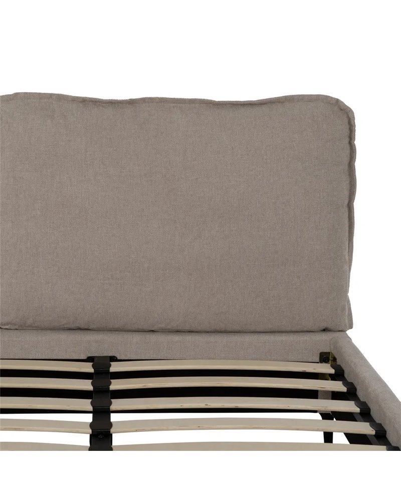 CAMA BEIGE TEJIDO DORMITORIO 192 X 214 X 95 CM