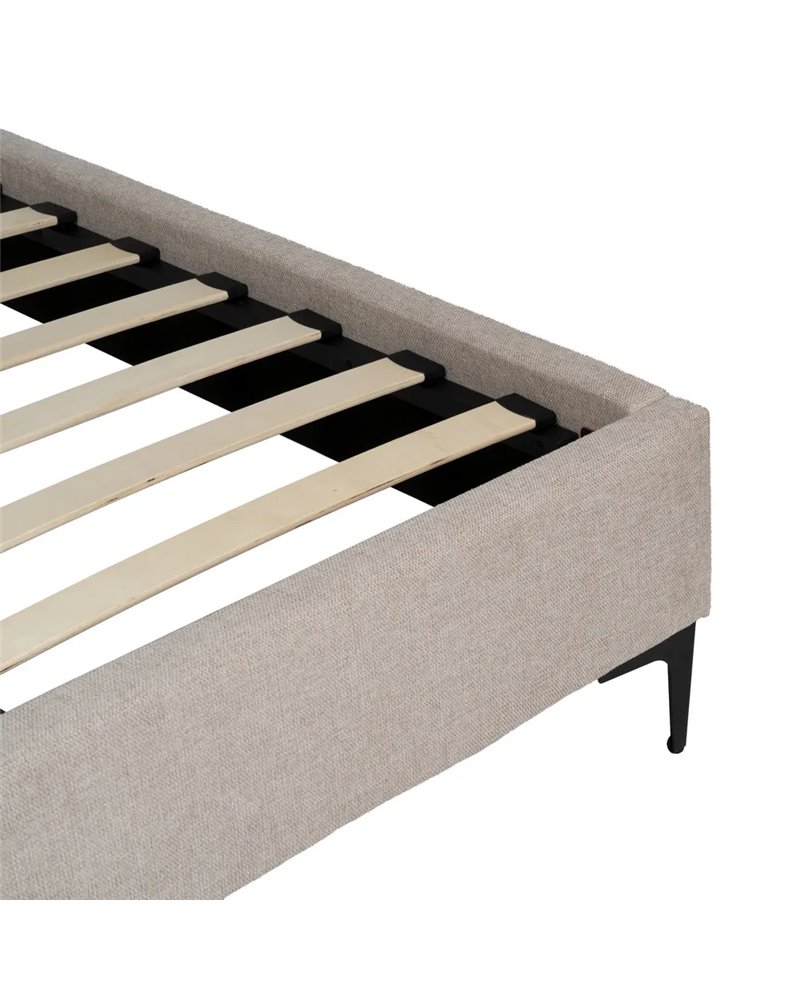 CAMA BEIGE TEJIDO DORMITORIO 192 X 214 X 95 CM