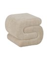 PUF BEIGE TEJIDO SALÓN 51 X 47 X 45 CM