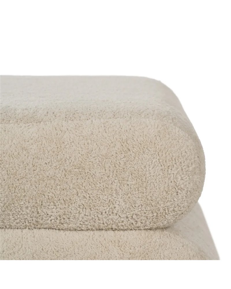 PUF BEIGE TEJIDO SALÓN 51 X 47 X 45 CM