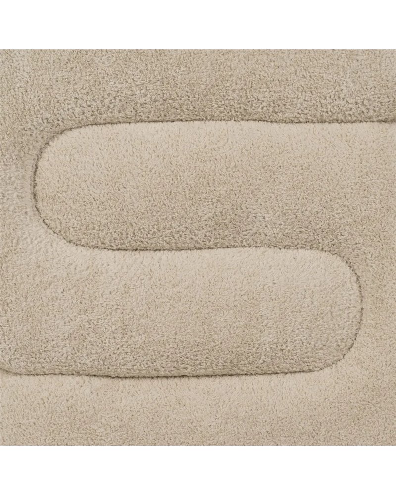 PUF BEIGE TEJIDO SALÓN 51 X 47 X 45 CM