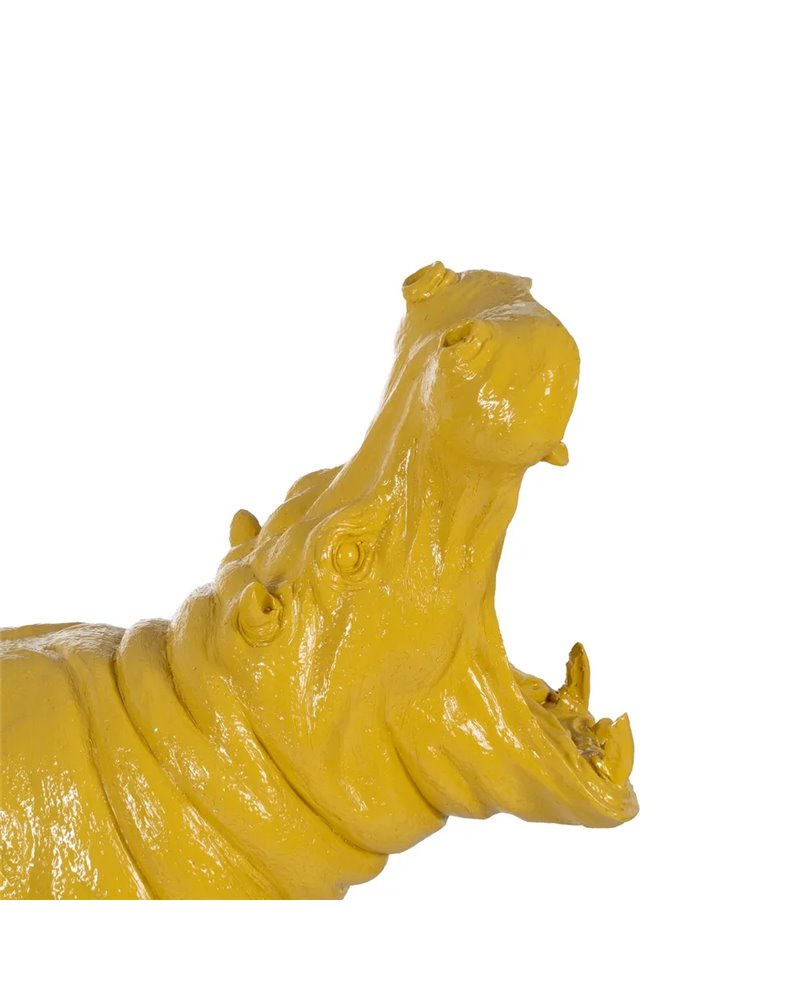 FIGURA HIPOPÓTAMO AMARILLO RESINA 66 X 25,50 X 51 CM