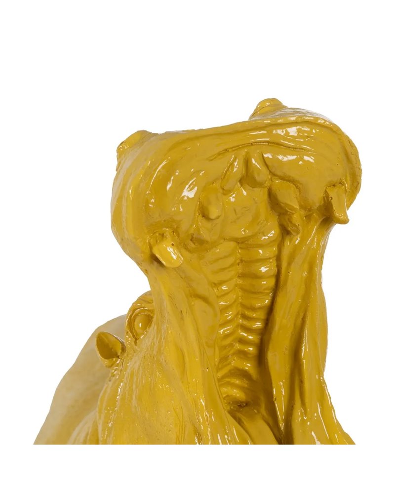 FIGURA HIPOPÓTAMO AMARILLO RESINA 66 X 25,50 X 51 CM