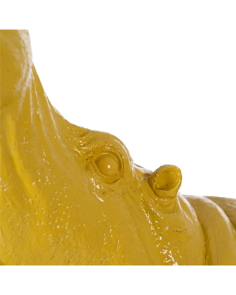 FIGURA HIPOPÓTAMO AMARILLO RESINA 66 X 25,50 X 51 CM