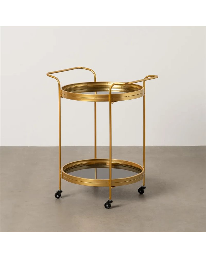 CAMARERA DORADO METAL-CRISTAL DECORACIÓN 65 X 50 X 75,50 CM