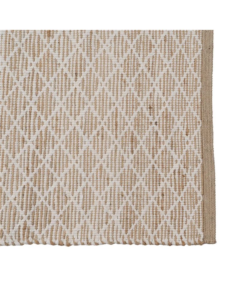 ALFOMBRA BLANCO-NATURAL YUTE-ALGODÓN 80 X 150 CM