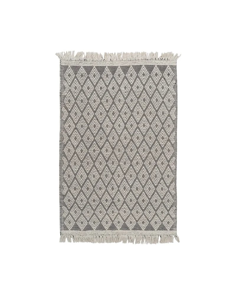 ALFOMBRA BLANCO-NEGRO TEJIDO DECORACIÓN 160 X 230 CM ALFOMBRA BLANCO-NEGRO TEJIDO DECORACIÓN 160 X 230 CM