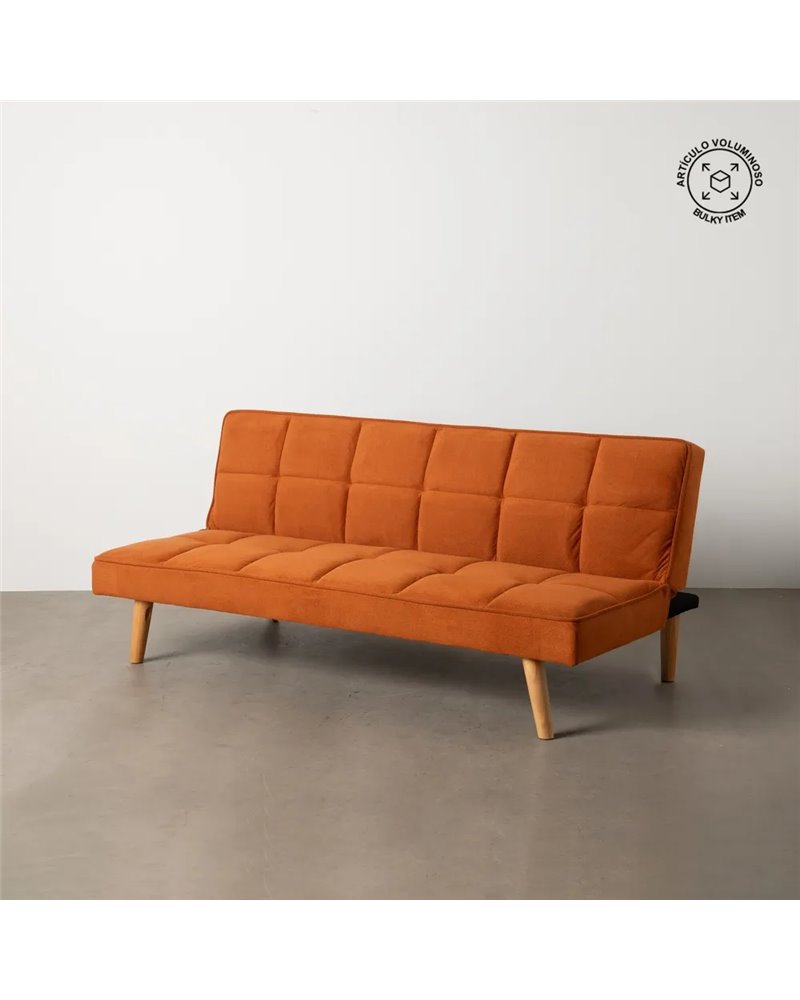 SOFÁ-CAMA NARANJA MADERA DECORACIÓN 175 X 84 X 73 CM