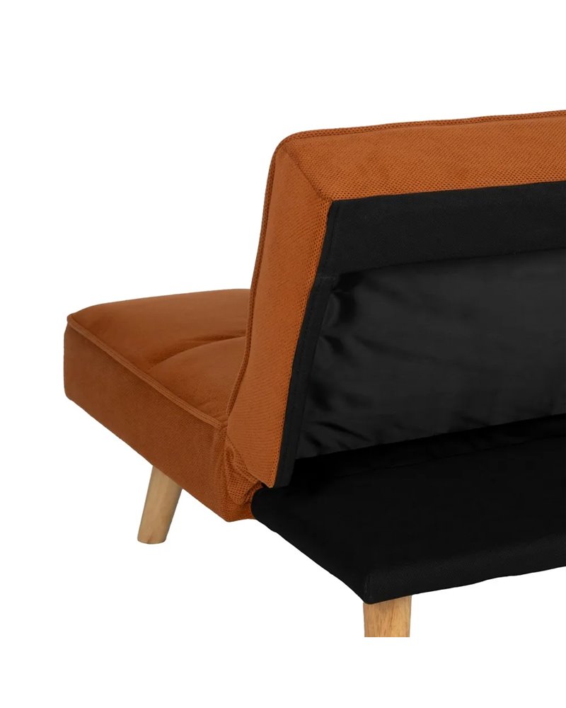 SOFÁ-CAMA NARANJA MADERA DECORACIÓN 175 X 84 X 73 CM