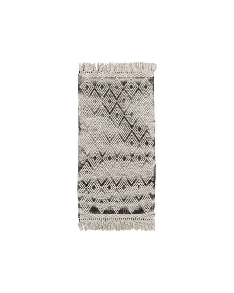 ALFOMBRA BLANCO-NEGRO TEJIDO DECORACIÓN 80 X 150 CM ALFOMBRA BLANCO-NEGRO TEJIDO DECORACIÓN 80 X 150 CM