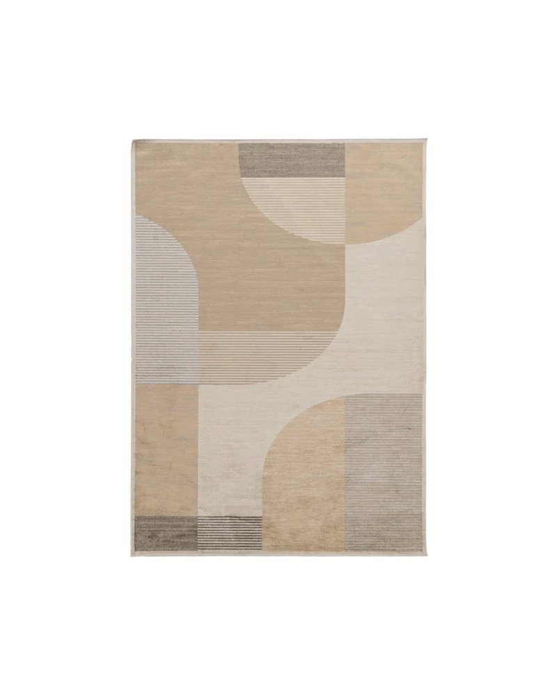 ALFOMBRA GEOMÉTRICO CREMA VISCOSA 160 X 230 CM ALFOMBRA GEOMÉTRICO CREMA VISCOSA 160 X 230 CM