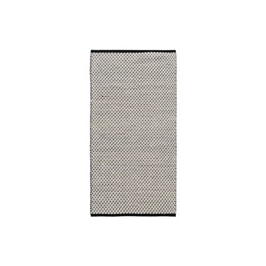 ALFOMBRA BLANCO-NEGRO TEJIDO DECORACIÓN 80 X 150 CM