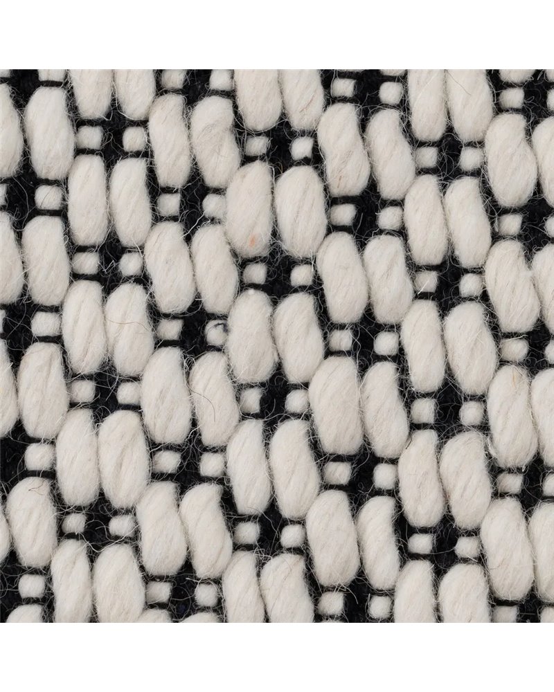 ALFOMBRA BLANCO-NEGRO TEJIDO DECORACIÓN 160 X 230 CM