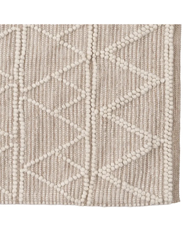 ALFOMBRA CREMA TEJIDO DECORACIÓN 80 X 150 CM