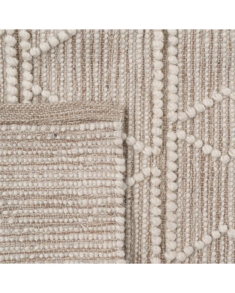 ALFOMBRA CREMA TEJIDO DECORACIÓN 80 X 150 CM