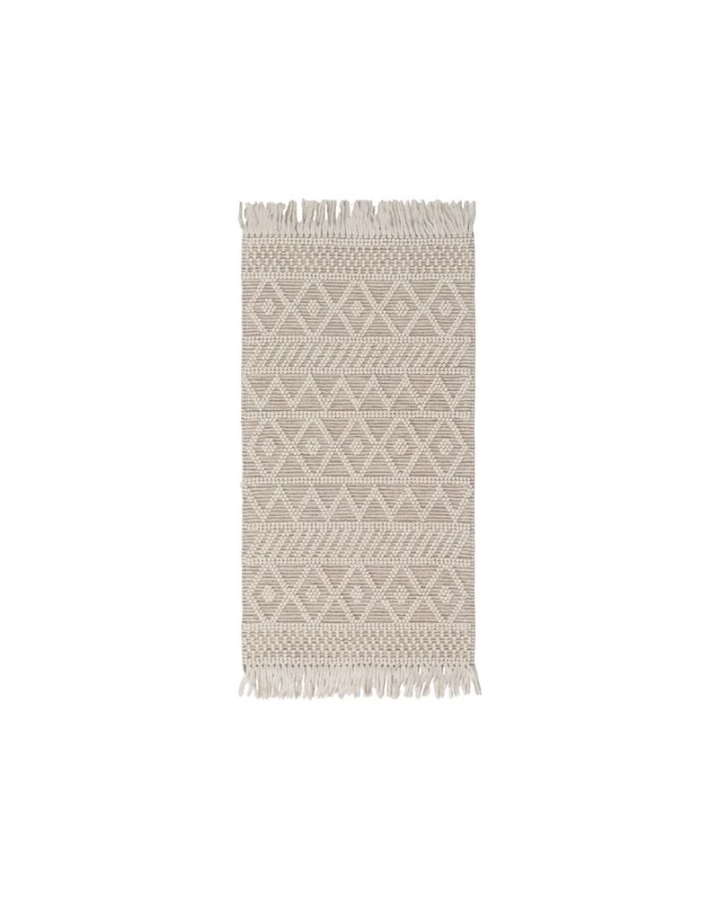 ALFOMBRA CREMA TEJIDO DECORACIÓN 80 X 150 CM ALFOMBRA CREMA TEJIDO DECORACIÓN 80 X 150 CM