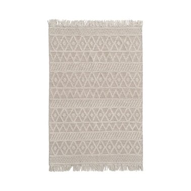 ALFOMBRA CREMA TEJIDO DECORACIÓN 160 X 230 CM
