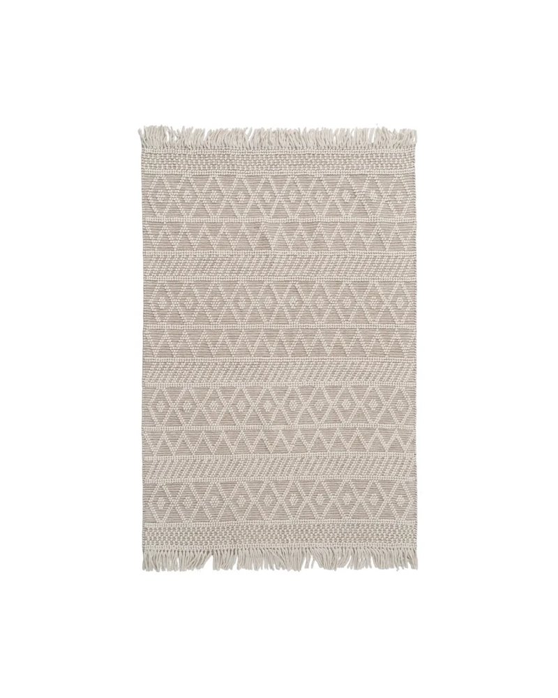ALFOMBRA CREMA TEJIDO DECORACIÓN 160 X 230 CM ALFOMBRA CREMA TEJIDO DECORACIÓN 160 X 230 CM