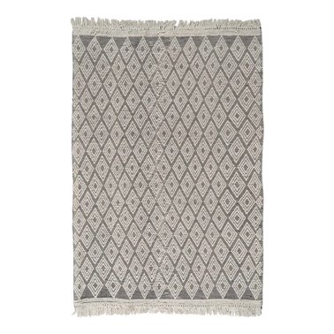 ALFOMBRA BLANCO-NEGRO TEJIDO DECORACIÓN 200 X 300 CM