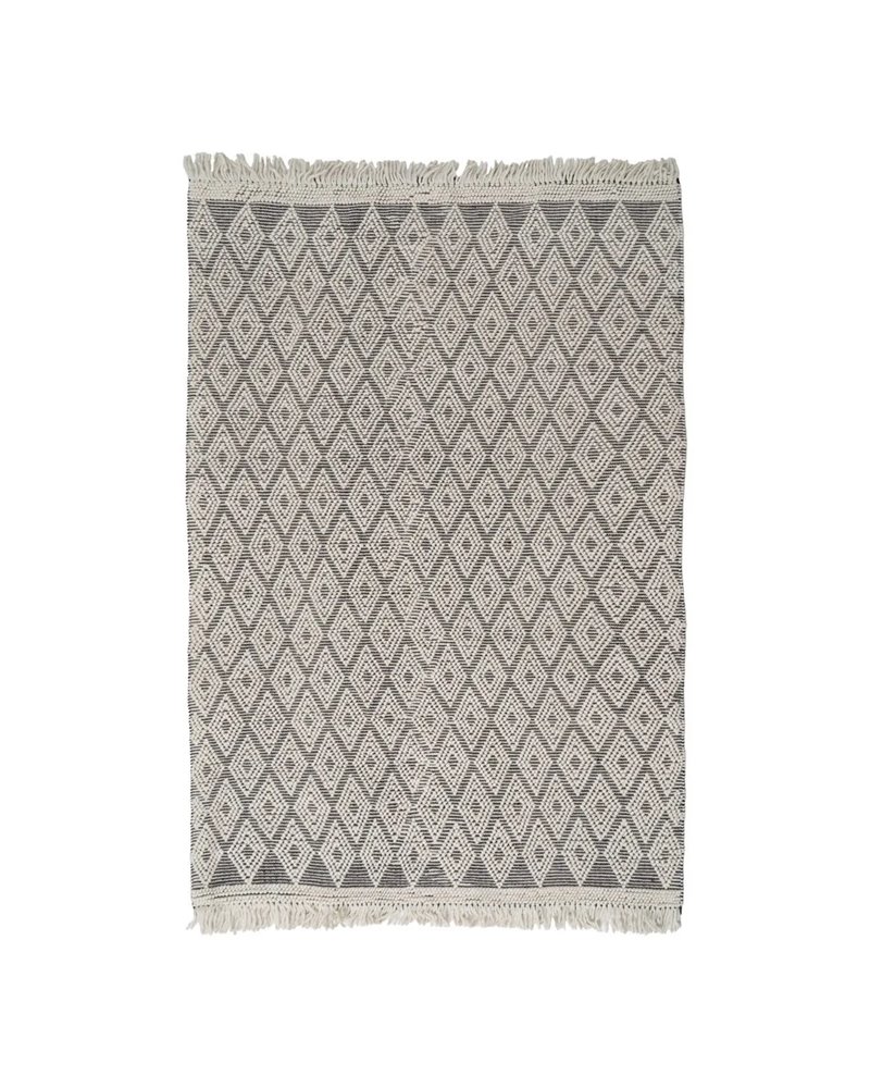 ALFOMBRA BLANCO-NEGRO TEJIDO DECORACIÓN 200 X 300 CM ALFOMBRA BLANCO-NEGRO TEJIDO DECORACIÓN 200 X 300 CM