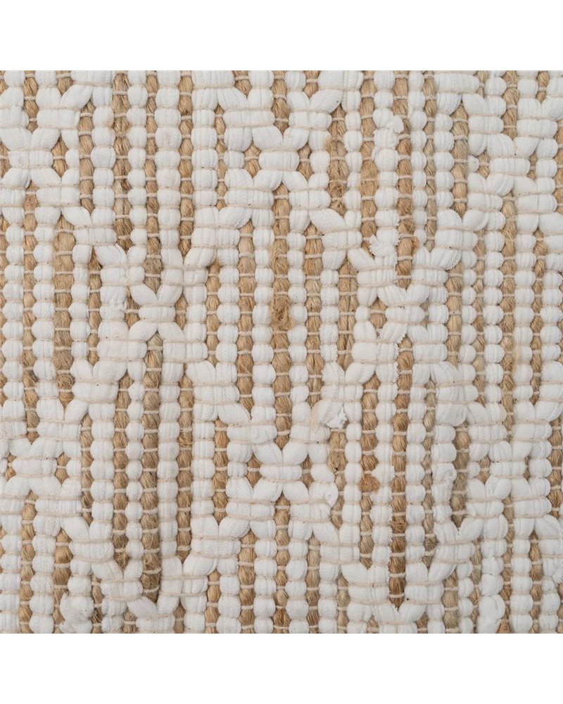 ALFOMBRA BLANCO-NATURAL YUTE-ALGODÓN 200 X 300 CM