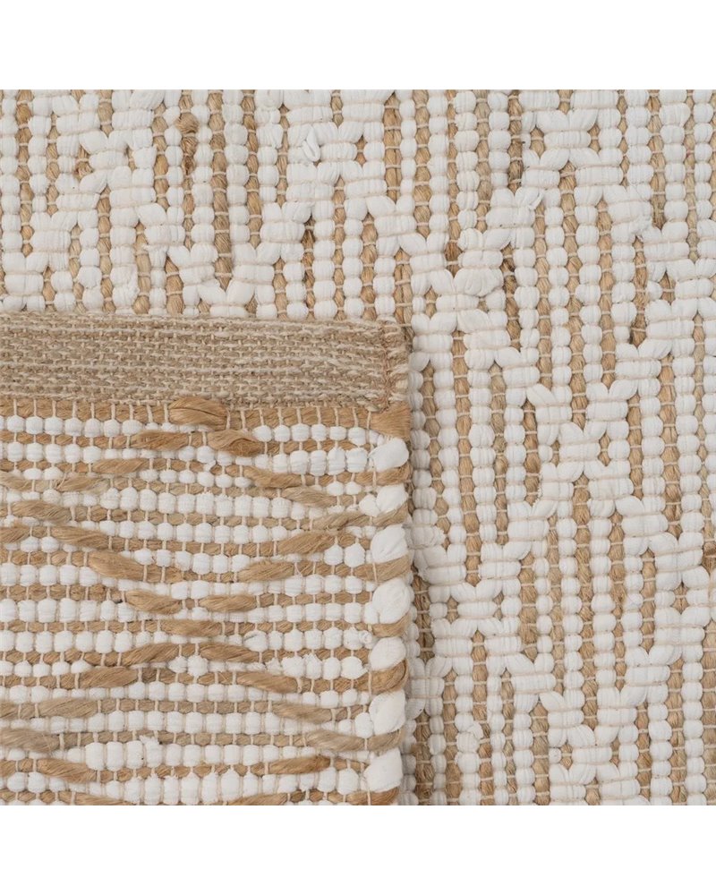 ALFOMBRA BLANCO-NATURAL YUTE-ALGODÓN 200 X 300 CM