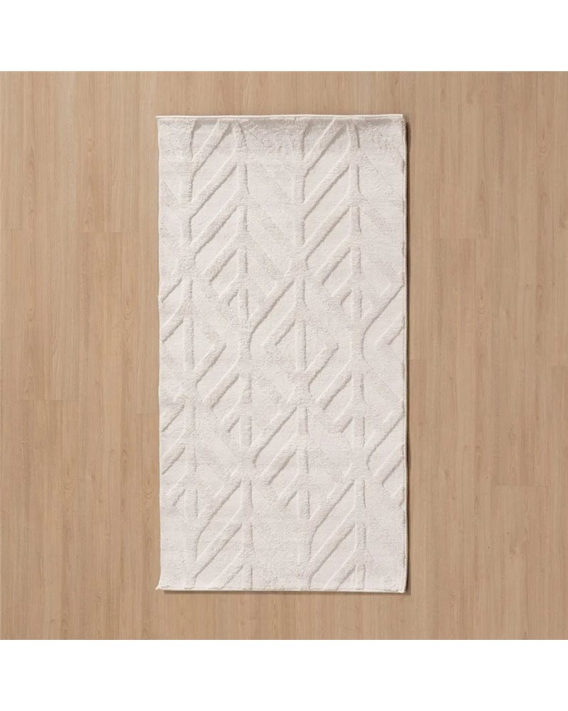 ALFOMBRA GEOMÉTRICO CRUDO POLIESTER 80 X 1,70 X 150 CM