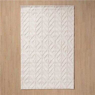 ALFOMBRA GEOMÉTRICO CRUDO POLIESTER 160 X 1,70 X 230 CM