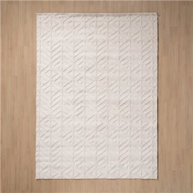 ALFOMBRA GEOMÉTRICO CRUDO POLIESTER 200 X 1,70 X 300 CM