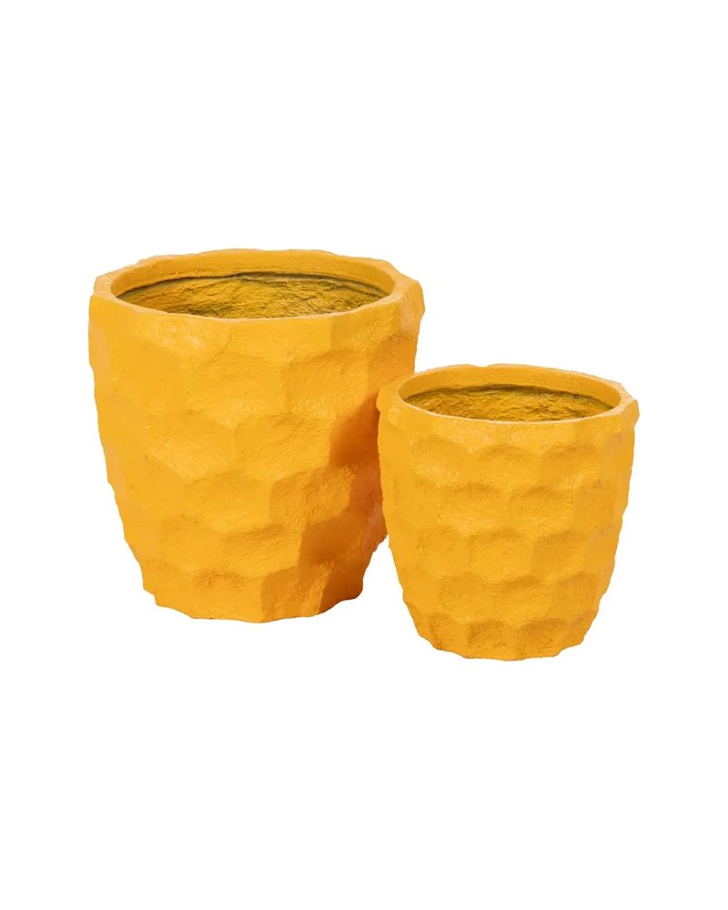S/2 MACETERO AMARILLO CEMENTO DECORACIÓN 41 X 41 X 39,60 CM