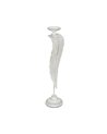 PORTAVELAS HOJA BLANCO METAL DECORACIÓN 15,50 X 15,50 X 70 C