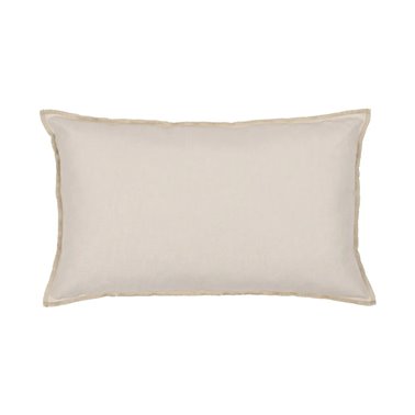 COJÍN CREMA POLIESTER-ALGODÓN DECORACIÓN 50 X 30 CM