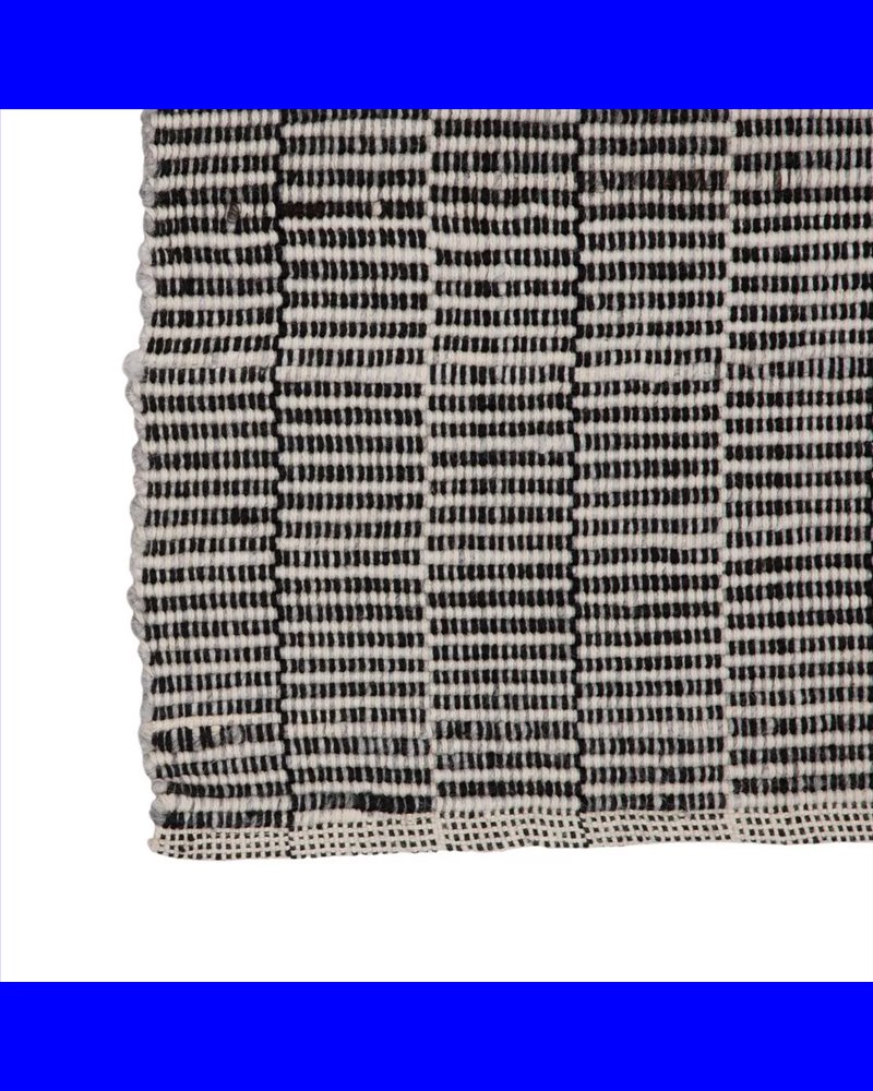ALFOMBRA NEGRO-CREMA TEJIDO DECORACIÓN 80 X 150 CM